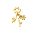 Detail view of 18k gold plated charms featuring coral, mermaid tail and seashell designs - Marine Coral Fish Tail Shell Style (04)
