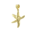 Detailed close-up of a gold starfish pendant with hammer textured finish and top bail - Gold Starfish (16)