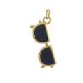 Fashionable gold metal sunglasses pendant with black enamel inlay and zircon accents - Fashion Sunglasses Style Pendant (E)