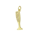 Exquisite gold champagne glass pendant featuring sparkling micro-pave cubic zirconia details - Exquisite Pave Bubble Champagne Glass Style (15)