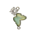 Colgante de mariposa chapado en oro con circonita y resina verde para joyas DIY - Cian Pálido (H)