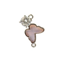 Colgante mariposa bañada en oro DIY con circón blanco y alas rosas para hacer joyas - Púrpura Rosado (J)