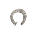 Macro detail of horseshoe charm in silver copper with micro-pave cubic zirconia stones - Silver Pave Horseshoe Shape Style (16)