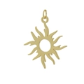 18k gold plated sunflower flame pendant with hollow center and radiant metal texture - Gold Sun Flower (14)