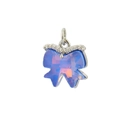 Detailed view of butterfly pendant with purple gradient crystal and cubic zirconia stones - Purple-Blue Bow