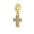 Ciondolo a croce placcato oro 18k con zirconi quadrati per creazione gioielli - Stile Croce d'Oro con Strass (12)