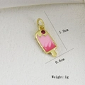 Dettaglio del ciondolo a ghiacciolo rosa placcato oro con misure 1,9cm x 0,6cm - Ghiacciolo Rosa (H)