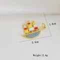 Detail of sailboat charm with colorful enamel inlays and blue crystal decoration - Sailboat Shape (A)