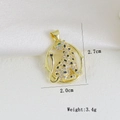 Detalle de colgante leopardo con dimensiones 2.7cm y peso 3.4g para las joyas - Colgante Redondo Hueco Leopardo Sentado (H)