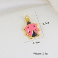 Pink enamel ladybug jewelry pendant with gold metal base and dimensions 2.5cm x 1.5cm - Pink Ladybug (8)