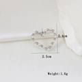 Detailed view of silver heart pendant with pearls and zircons, size 2.5cm by 2.4cm - Artificial Pearl Heart Style (B)
