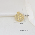 Detail of 22mm gold starburst pendant with white zircon inlays on elegant silk - Round Starburst Style (C)