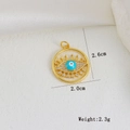 Detailansicht des Evil Eye Anhängers mit Maßen 2,6 cm x 2,0 cm und Gewicht 2,3 g - Round Evil Eye (F)