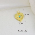 Makro-Detail von herzförmigem Evil Eye Anhänger mit 1,8cm x 1,4cm Abmessungen - Heart Evil Eye (N)