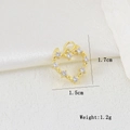 Dettaglio del ciondolo a cuore dorato con zirconi, dimensioni 1,7x1,5 cm per creazione gioielli - Stile Cuore Intagliato (G)