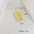 Detail of a gold rectangular pendant with skull and bird relief, 2.8cm x 1.5cm size - Skull Rectangular (B)