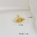 Detailansicht von Evil Eye Anhänger in Goldoptik mit Perlen und bunten Zirkonia - Perle Böser Blick (G)