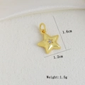 Star-shaped gold pendant with central cubic zirconia and measurements 1.6cm by 1.2cm - Star Charm (H)