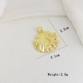 Detail of shell pendant with golden starfish and white pearls including 2.2cm size measurement - Pearl Starfish Shell (J)