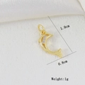 Dettaglio ciondolo a delfino dorato con zirconi e dimensioni di 1,9cm x 0,8cm - Design A Dorso Di Delfino Con Diamanti (l)