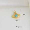 Detailansicht Evil Eye Anhänger mit Türkis und Zirkonia, Größe 1,5 cm x 1,4 cm, 1g - Heart Evil Eye (K)
