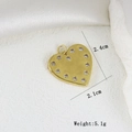 Detail of gold heart pendant with zircon accents, 2.4cm height and 5.1g weight - Pave Zirconia Heart Style (B)