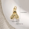 Detailed view of polished 18K gold letter A pendant with dimensions 15.3mm x 12mm - Letter A (A0783-A)