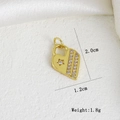 Macro shot of 2.0cm gold-plated heart pendant with star engraving and zircon accents - Double Row Zirconia Star Heart Style (N)
