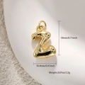 Colgante letra Z de oro de 18K pulido con medidas exactas de 18 mm de altura - Letra Z (A0783-Z)