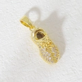 Pendente a forma di scarpa da ginnastica placcato oro 18k con zirconi per gioielli hip hop - Ciondolo a Forma di Scarpa da Ginnastica in Strass (04)