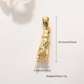 Macro shot of gold plated hand gesture pendant showing 24.7mm height and 5.5mm width - Rock Gesture Pendant (11)