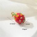 Macro detail of pitaya fruit pendant showing 17.6mm size and 11mm width dimensions - Rose Dragon Fruit (24)