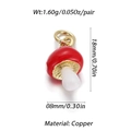 Macro detail of red mushroom pendant in copper with 18k gold plating and white enamel - Red and White Mushroom (32)