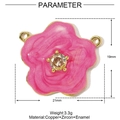 Pink enamel flower pendant dimension chart with measurements and weight details - Peach Enamel Flower (23)