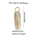 Detail of gold capsule pendant with zircons and copper material size specifications - Capsule Shape (15)