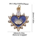 Technical detail of heart evil eye pendant in copper showing dimensions and 1.90g weight - Dark Blue Heart Evil Eye (16)