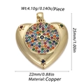 Macro shot of gold-plated copper heart pendant with colorful zircon and blue star detail - Colorful Micro-pave Heart Star (20)