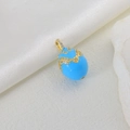 Blue Faberge style egg pendant with gold cross lines and cubic zirconia inlay - Blue Texture (01)