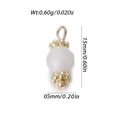 Colgante de cuenta blanca facetada en oro con medidas de 15mm para creación de joyas - Estilo Cuenta Redonda Blanca