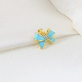 Detail of light blue butterfly pendant with gold plating and cubic zirconia inlay - 16