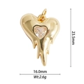 Detailed view of a gold lava heart pendant with zircon and 23.5mm by 16mm dimensions - Lava Fluid Style Heart (40)