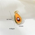 DIY gold plated avocado pendant with zircon inlay for handmade jewelry 16.7x8.5mm - Avocado Shape (36)