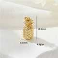 Gold plated pineapple pendant with zircon inlay for DIY necklaces and jewelry making - 3D Pineapple (38)