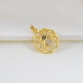 Detailed macro view of a golden spider pendant featuring black and clear zircon stones - Spider Shape Style (11)