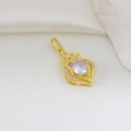 Detailed macro view of a vintage gold hollow pendant with large round zircon center stone - Gold Vintage Hollow Style (18)