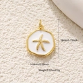 Detailed macro view of 18K gold-plated starfish charm with 19x14.8mm dimensions - Blue Starfish Style (18)