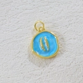 18K gold plated shell charm with blue enamel for DIY ocean theme necklaces - Blue Shell Style (01)