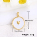Detail of 18K gold shell heart pendant with dimensions 1.8cm x 1.3cm on white background - White Heart Style (20)