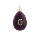 Detailed view of teardrop purple agate pendant with gold bezel and crystal inlay - 06 Purple Jade Style