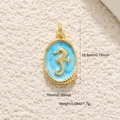 Macro shot of 18K gold plated seahorse pendant with blue enamel and dimensions - Light Blue Seahorse Style (11)